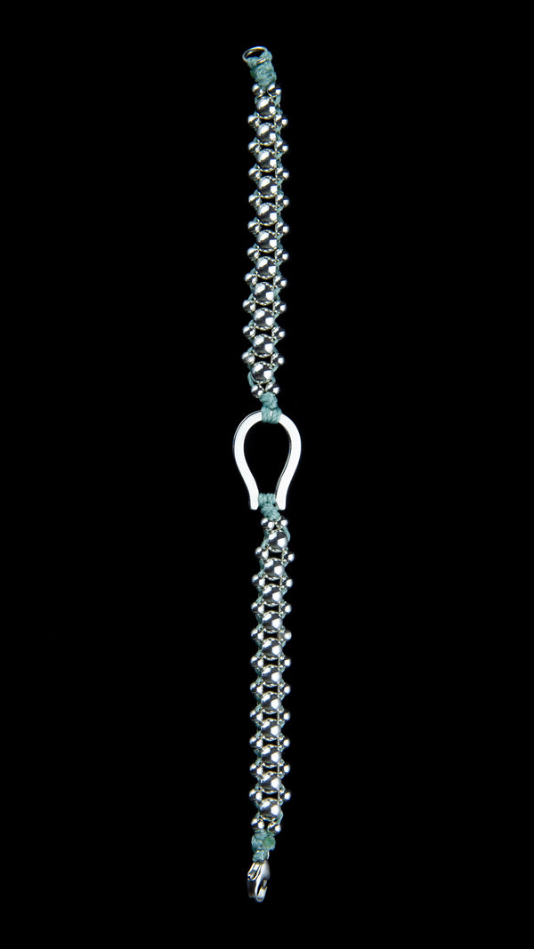 Bracciale con sfere in argento - acquamarina