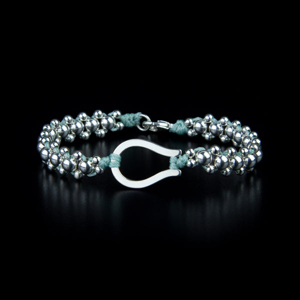 Bracciale con sfere in argento - acquamarina