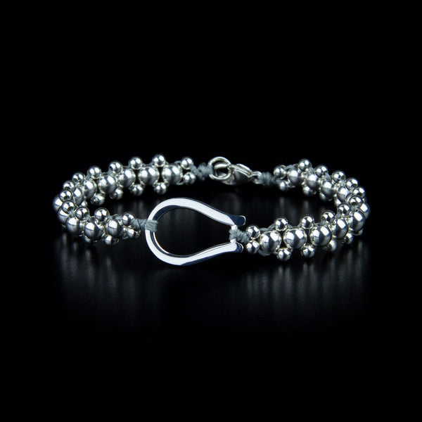 Bracciale con sfere in argento - chiaro