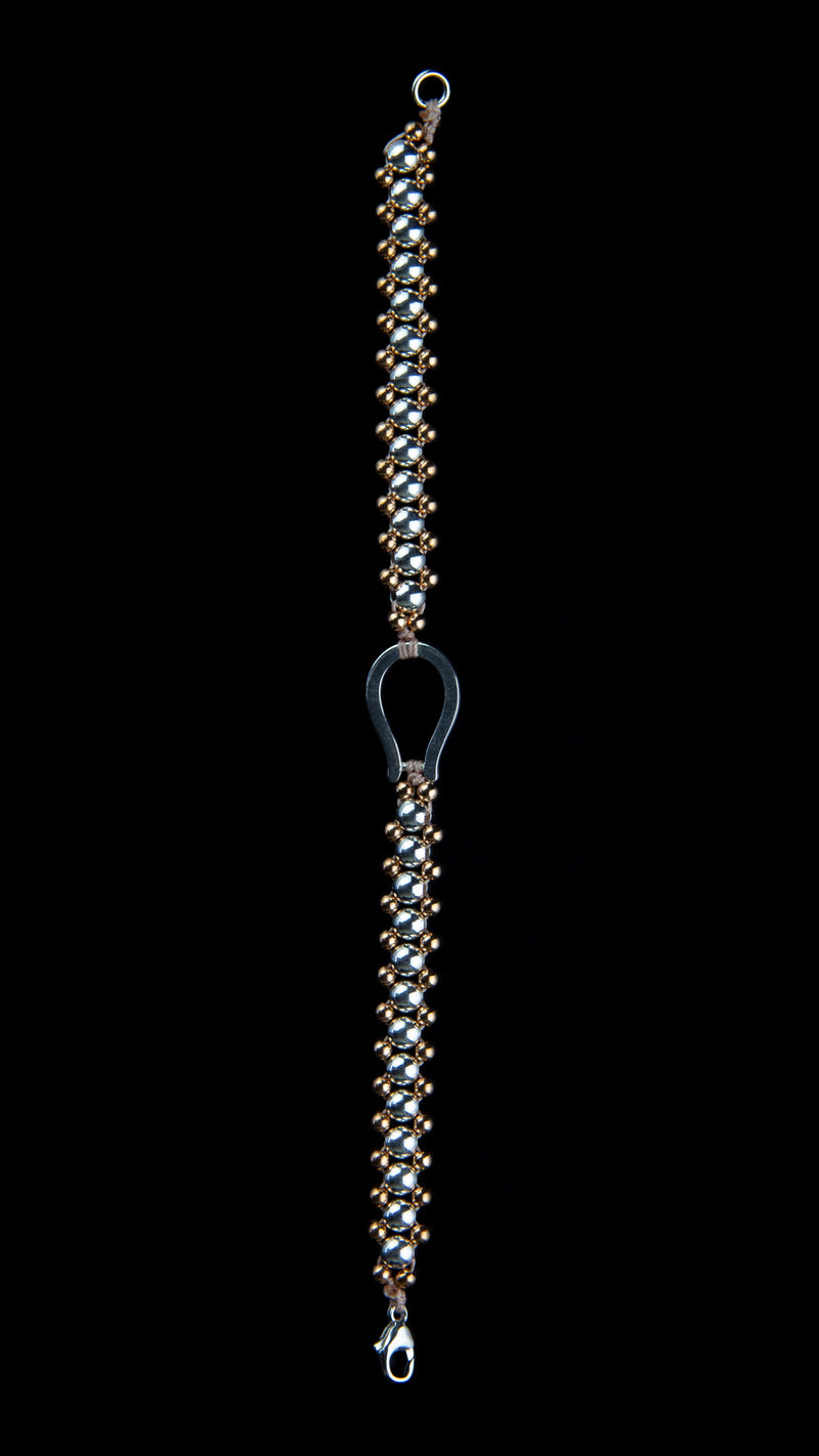 Bracciale con sfere in argento e bronzo