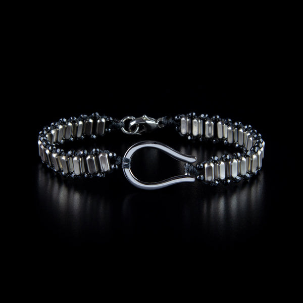 Bracciale con barrette argento e ematite