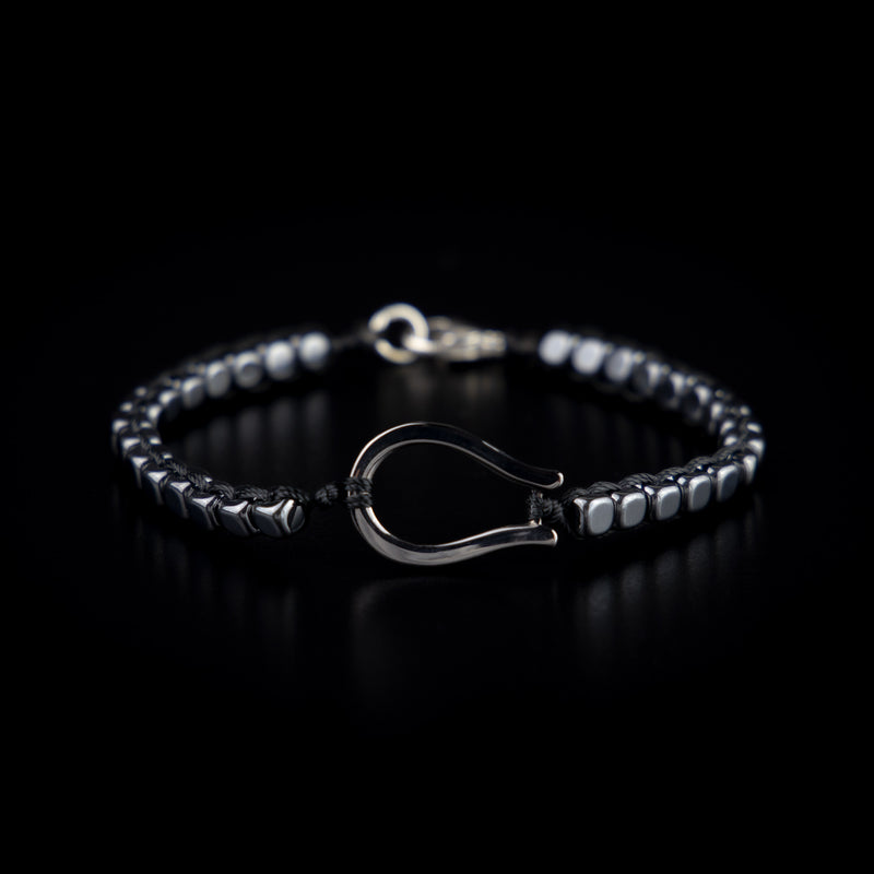 Bracciale scuro con cubi in ematite