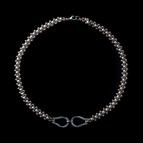 Girocollo con sfere di argento e bronzo