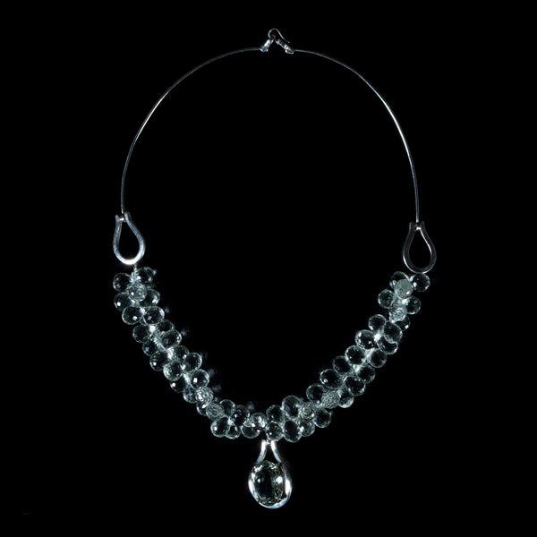Collana con gocce di prasiolite azzurre