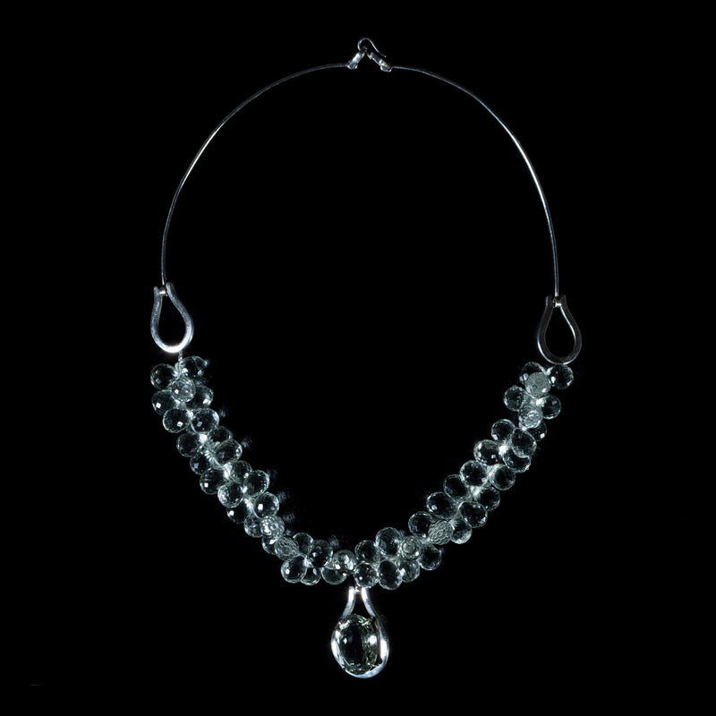 Collana con gocce di prasiolite azzurre