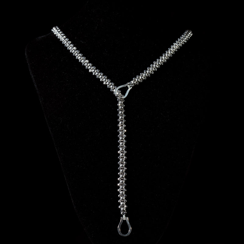 Collana intrecciata con sfere in argento