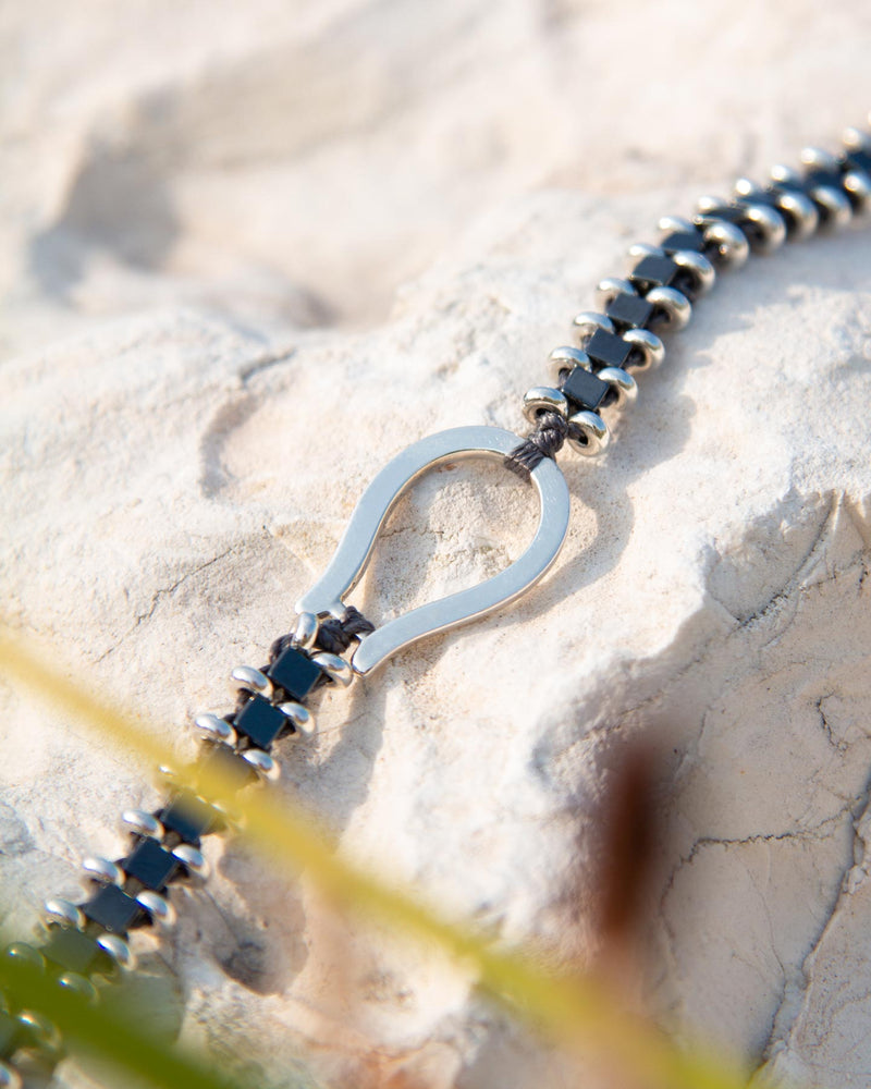 Bracciale in argento a cubi