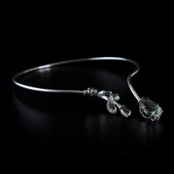 Collare in argento con goccia di Prasiolite
