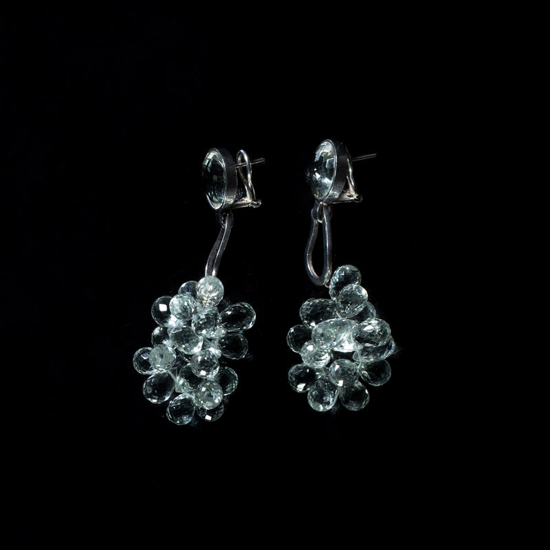 Orecchini con gocce di prasiolite azzurre