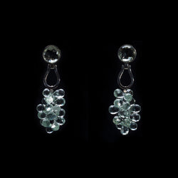 Orecchini con gocce di prasiolite azzurre