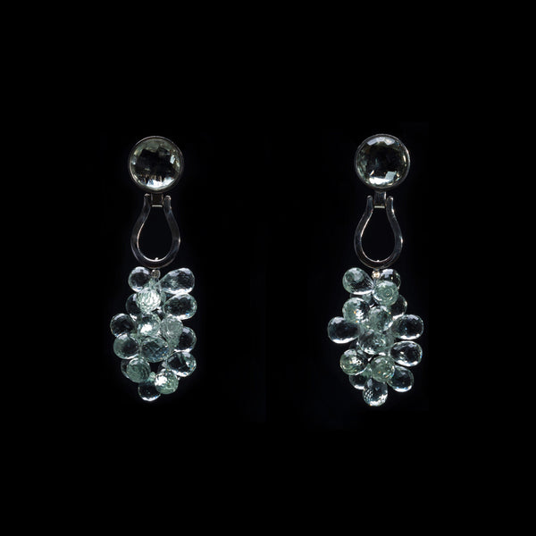 Orecchini con gocce di prasiolite azzurre